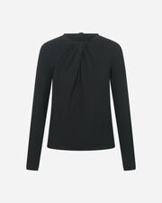 Back zip neck w - Nero