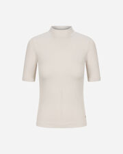 Costina neck lupetto w - Bianco