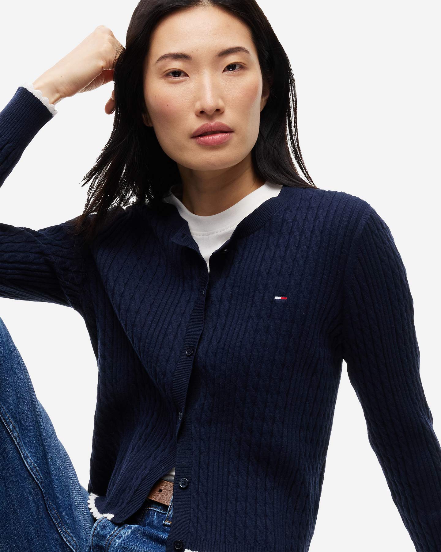 Cardigan TOMMY HILFIGER CABLE W - Blu Navy - 4 | Cisalfa Sport