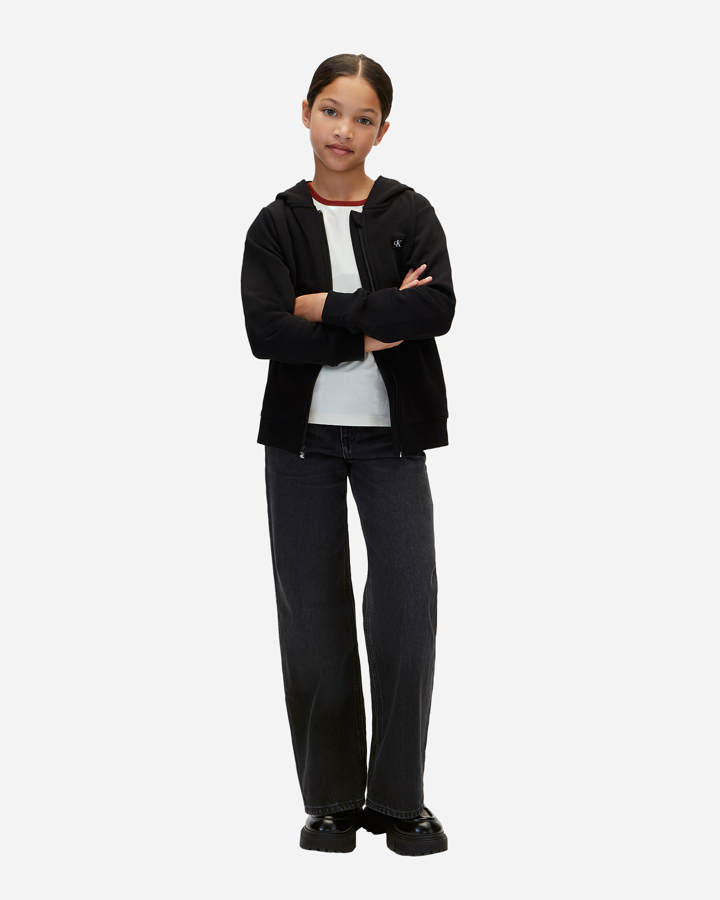 Felpa CALVIN KLEIN JEANS MINI BADGE JR - Nero - 3 | Cisalfa Sport