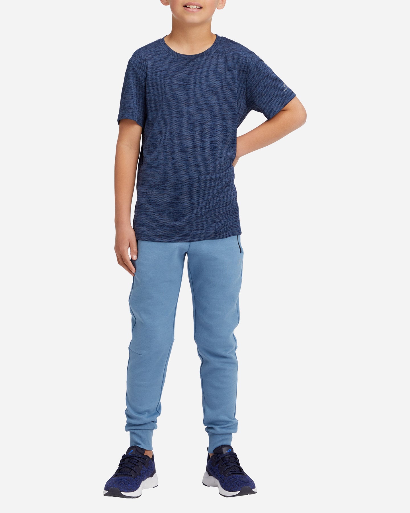 T-shirt ENERGETICS MELANGE JR - Blu - 3 | Cisalfa Sport