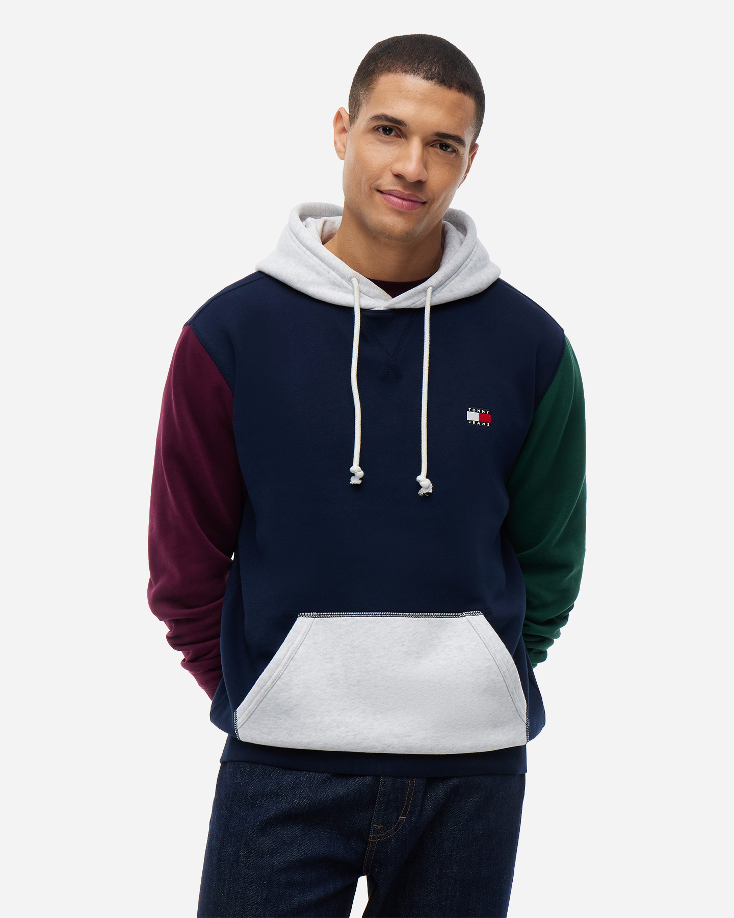 Felpa TOMMY HILFIGER BADGE FLEECE COLOR BLOCK M - Blu - 1 | Cisalfa Sport