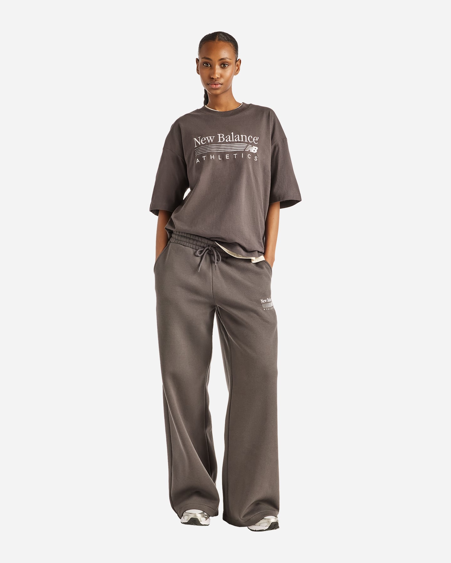 T-shirt NEW BALANCE OVERSIZE TRACKSIDE W - Grigio - 2 | Cisalfa Sport