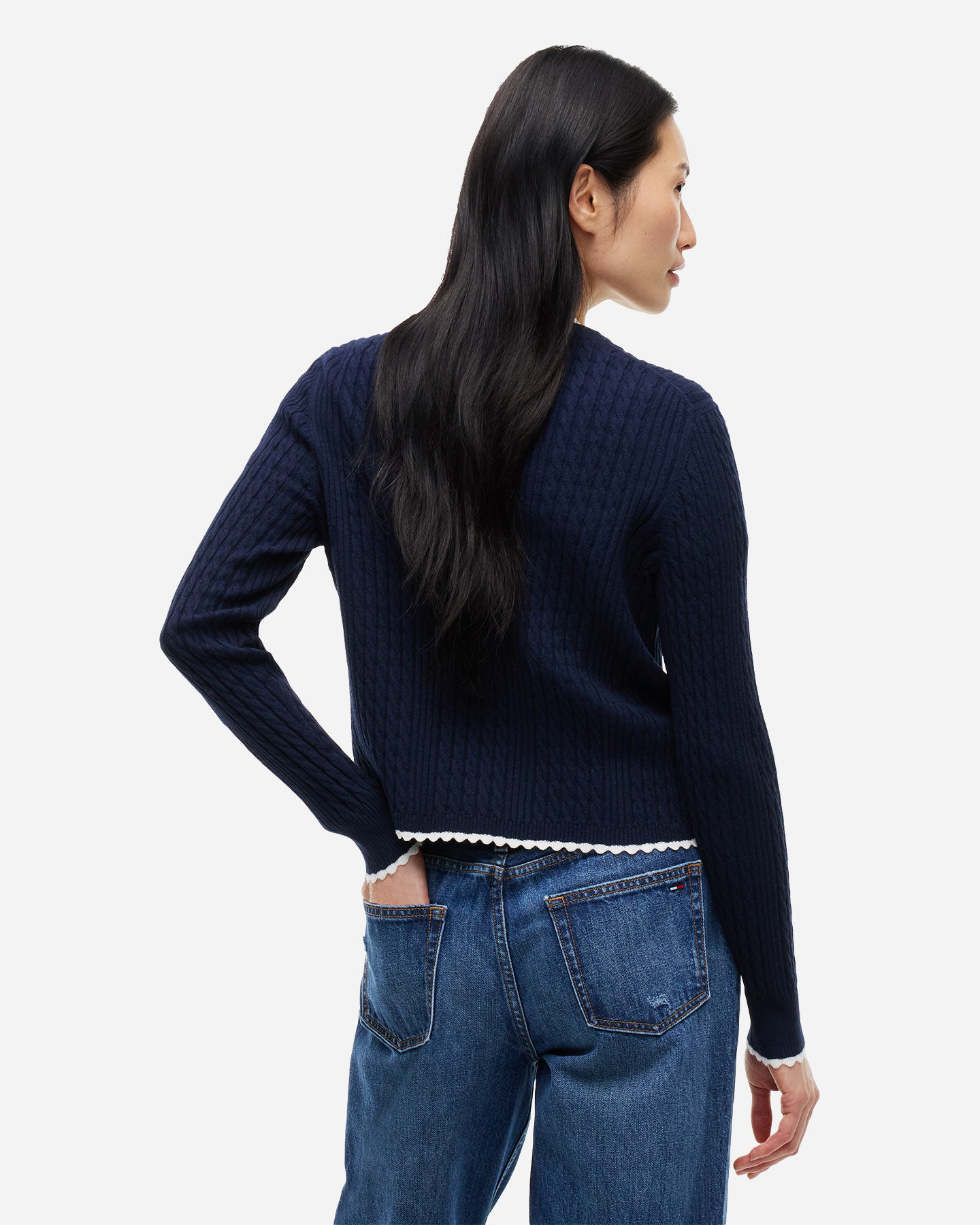 Cardigan TOMMY HILFIGER CABLE W - Blu Navy - 2 | Cisalfa Sport