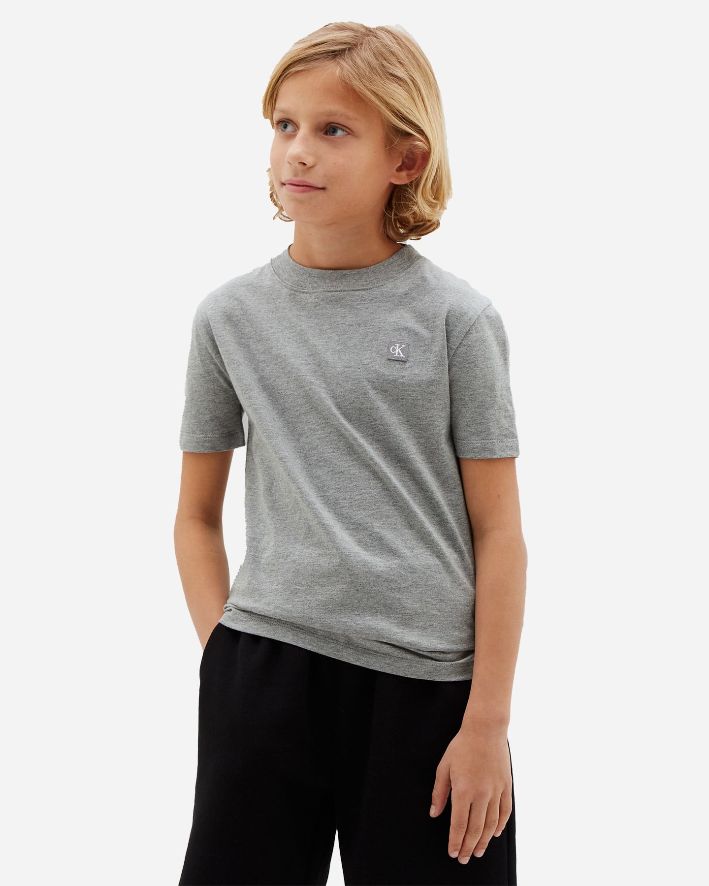 T-shirt CALVIN KLEIN JEANS MINI BADGE JR - Grigio - 1 | Cisalfa Sport