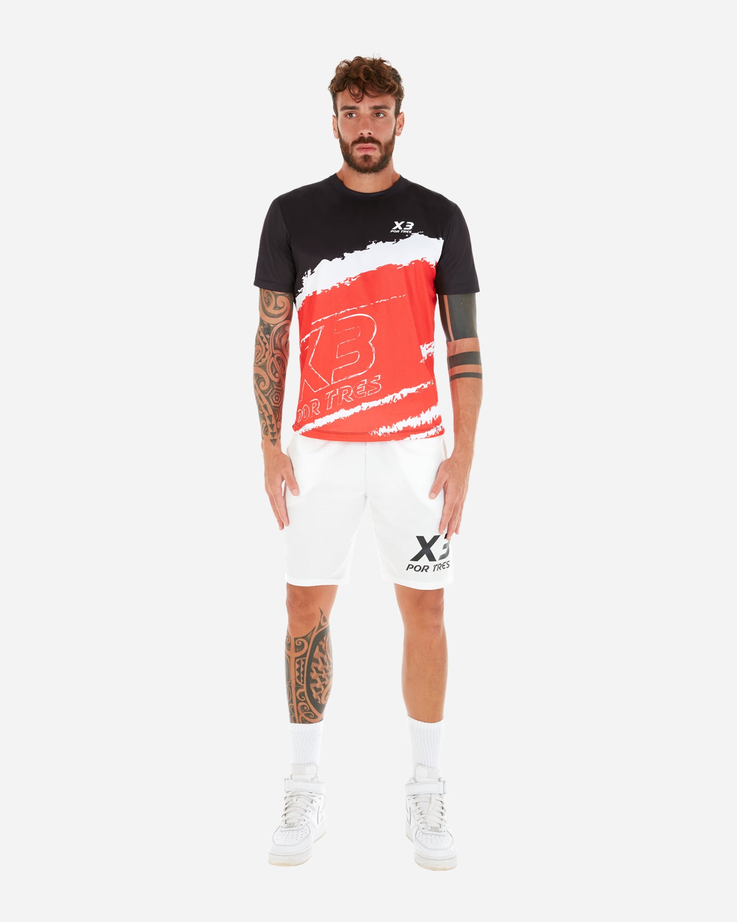 Pantaloncini tennis X3 POR TRES VIGO M - Bianco - 1 | Cisalfa Sport