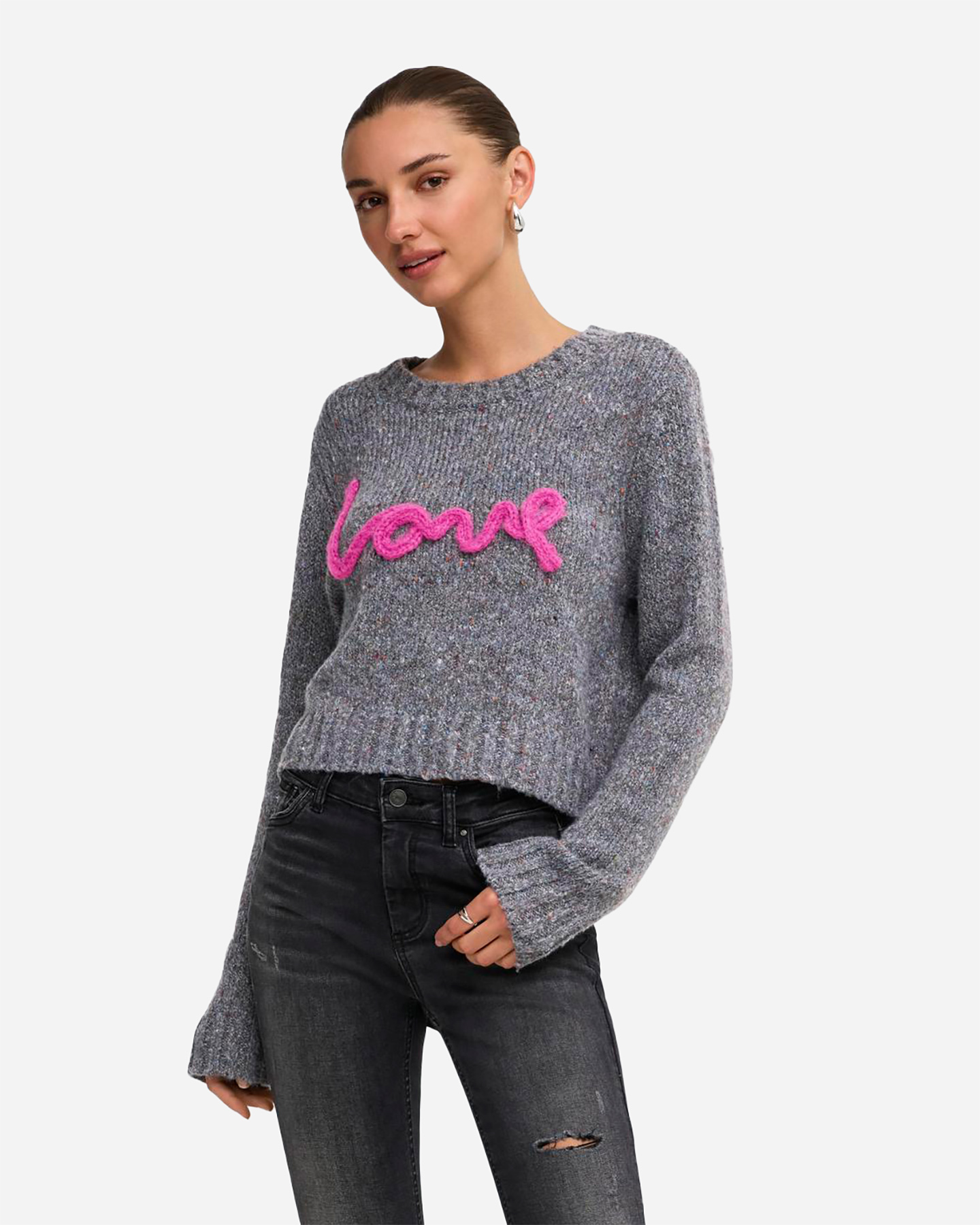 Maglione ONLY SMILLA SCRIPT LOVE W - Grigio - 2 | Cisalfa Sport