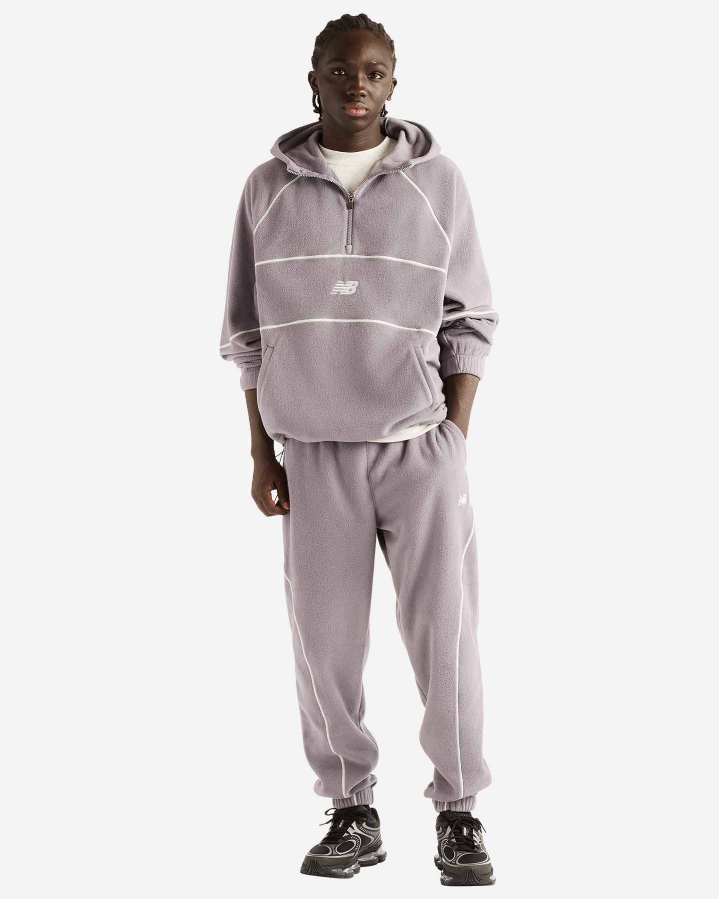 Felpa NEW BALANCE POLAR FLEECE H-ZIP M - Grigio - 2 | Cisalfa Sport