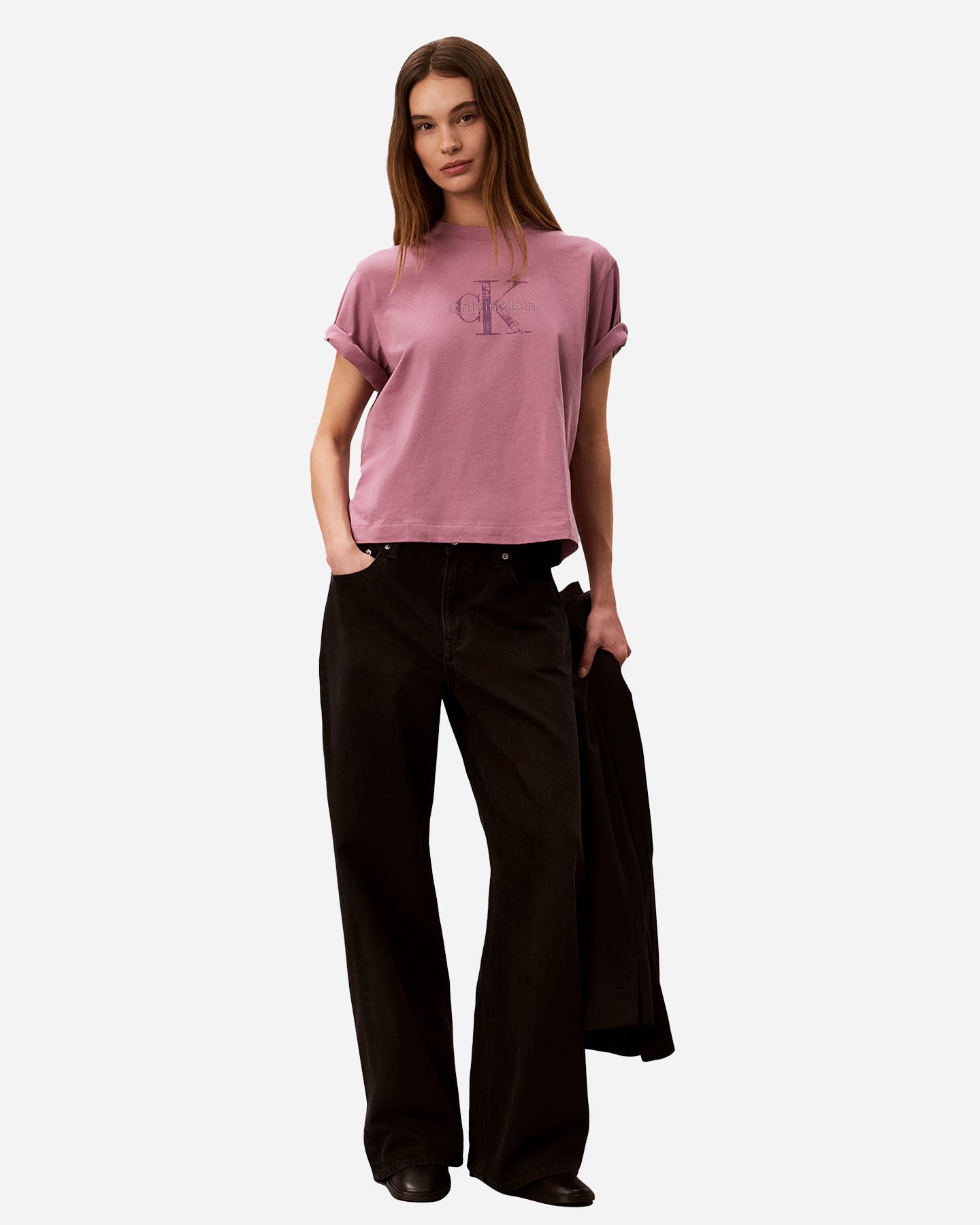 T-shirt CALVIN KLEIN JEANS BOXY LOGO W - Rosa - 3 | Cisalfa Sport