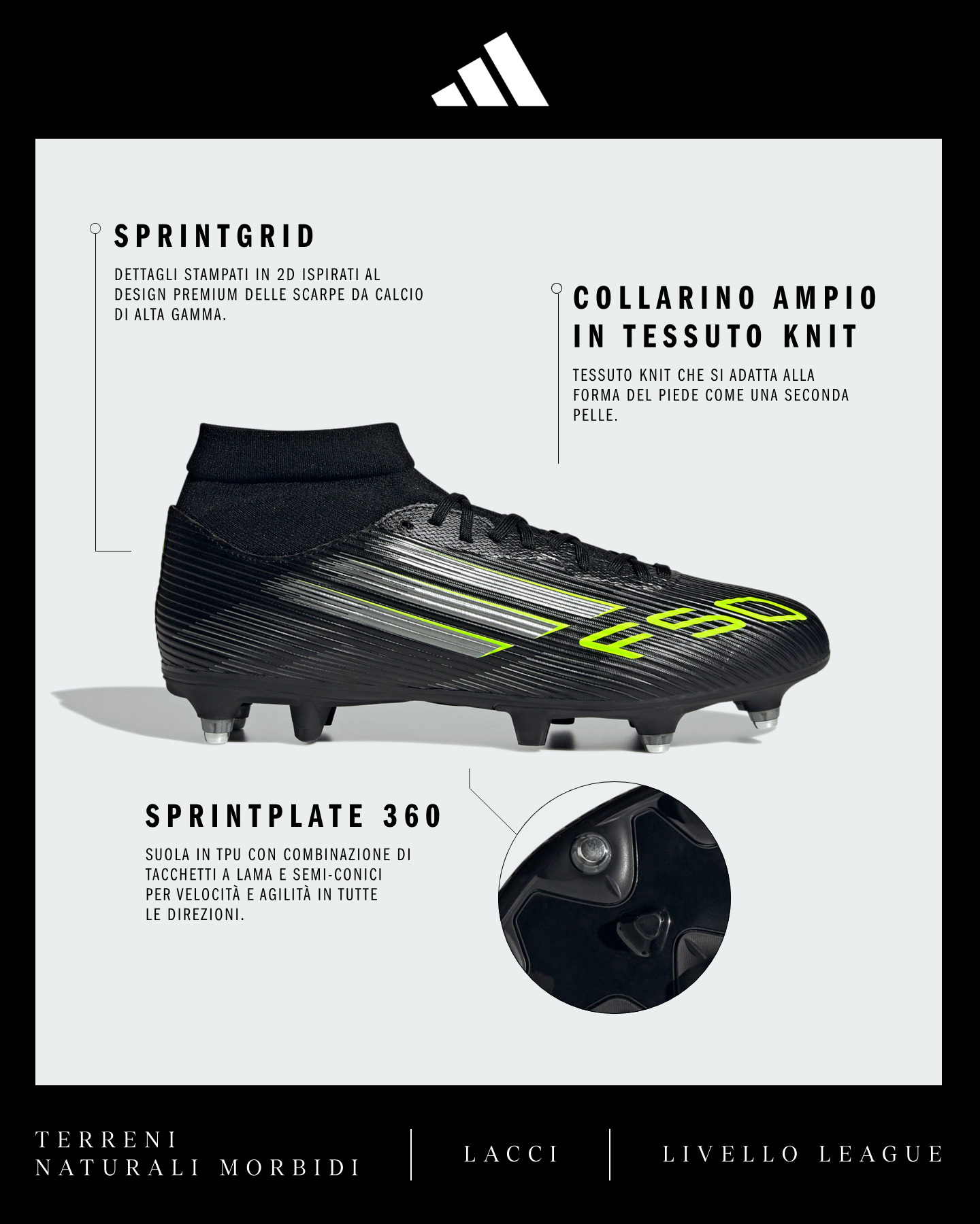 Scarpe calcio ADIDAS F50 LEAGUE MID SG M - Color mix - 1 | Cisalfa Sport