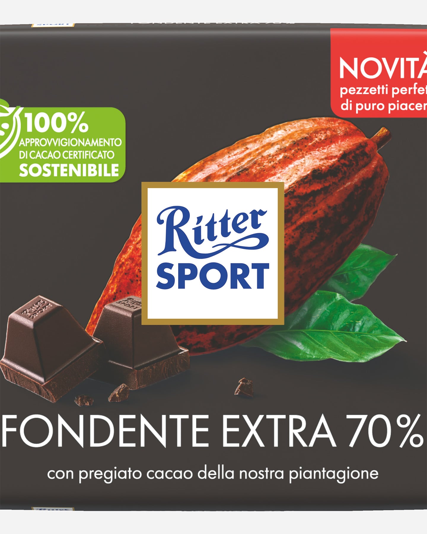 Tavoletta RITTER SPORT FONDENTE EXTRA 70%  - Nero - 1 | Cisalfa Sport