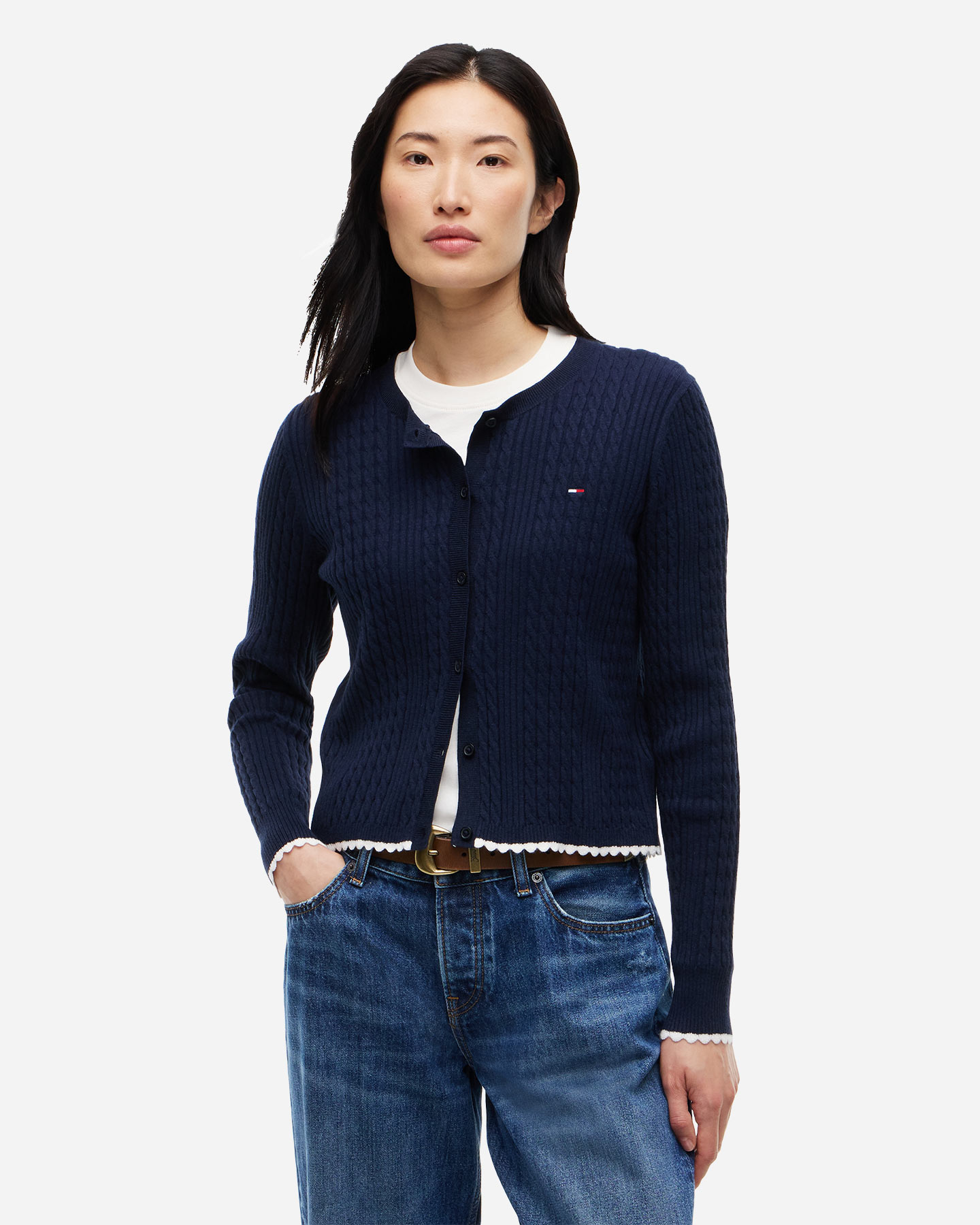 Cardigan TOMMY HILFIGER CABLE W - Blu Navy - 1 | Cisalfa Sport