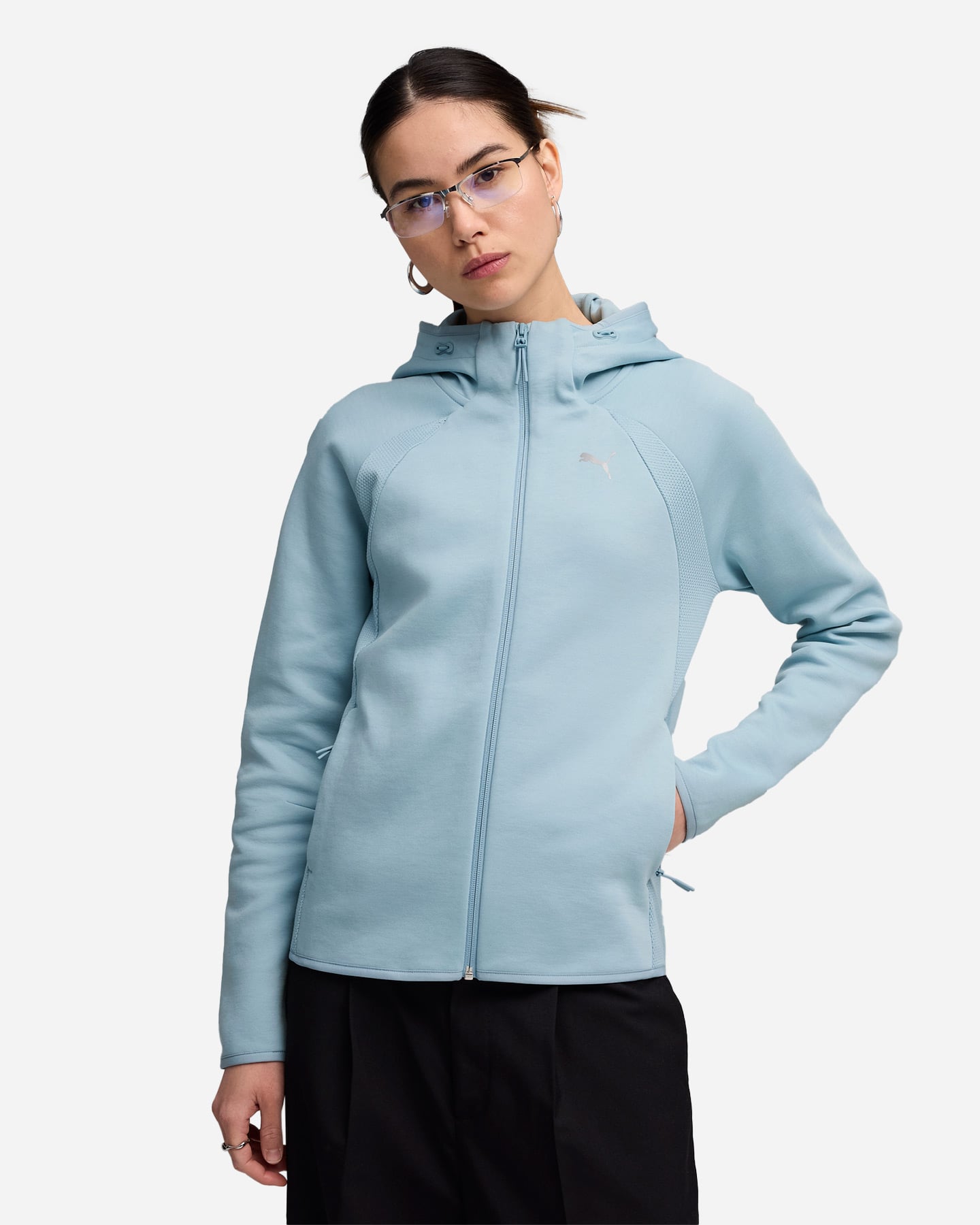 Felpa PUMA EVOSTRIPE W - Azzurro - 2 | Cisalfa Sport