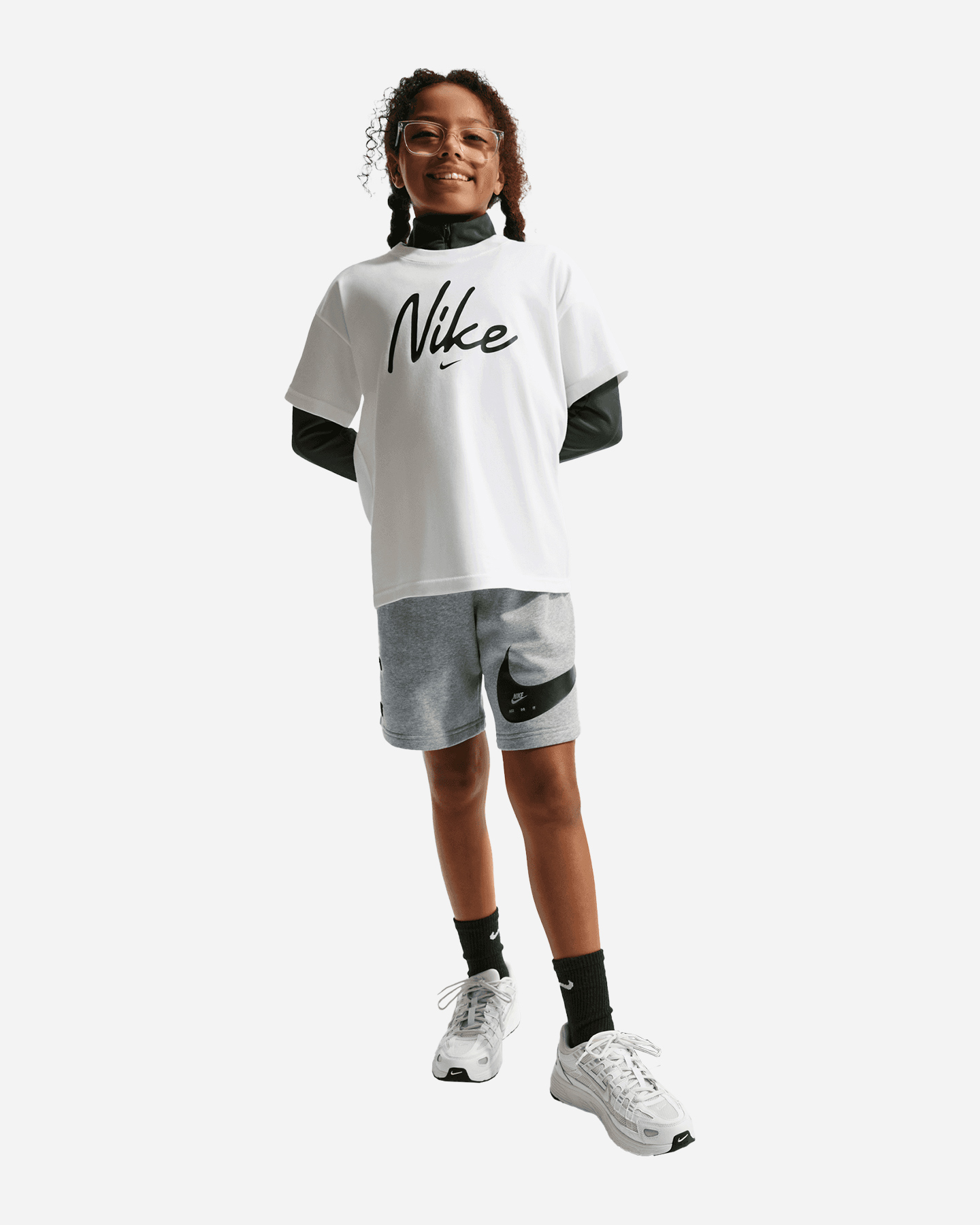 Pantaloncini NIKE BIG SWOOSH JR - Grigio - 4 | Cisalfa Sport