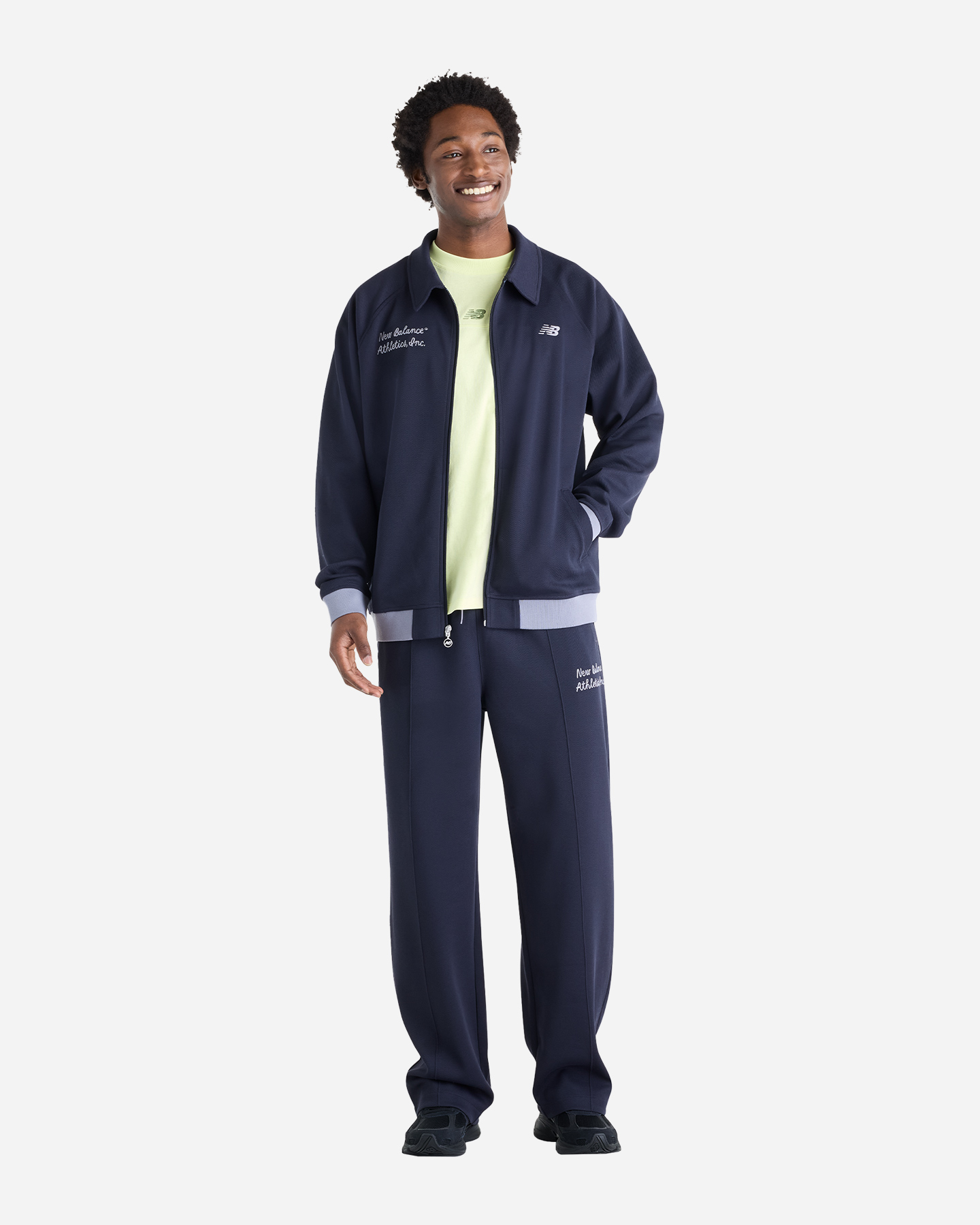 Giacca NEW BALANCE COLLEGE PIQUET F-ZIP M - Blu Navy - 2 | Cisalfa Sport