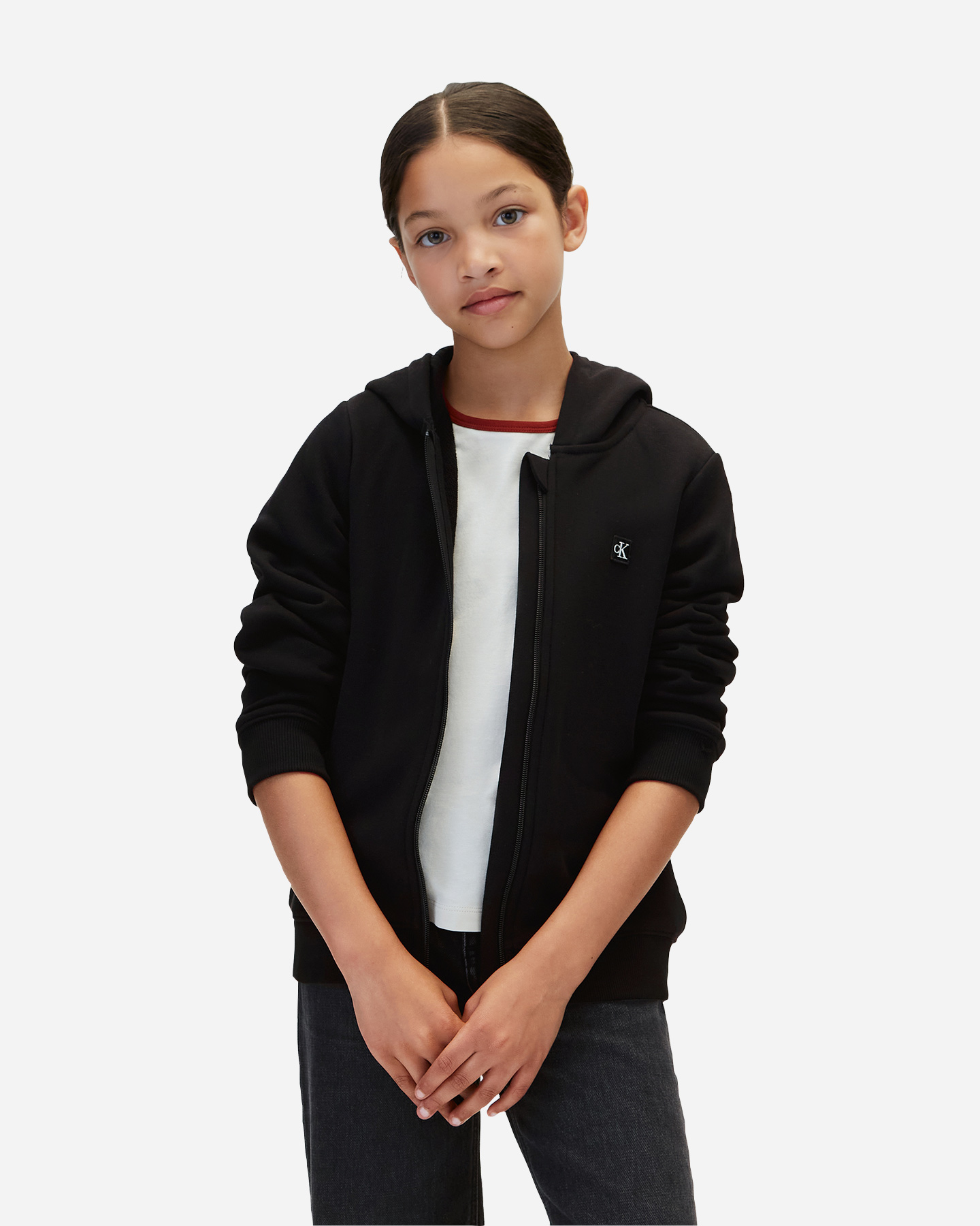 Felpa CALVIN KLEIN JEANS MINI BADGE JR - Nero - 2 | Cisalfa Sport