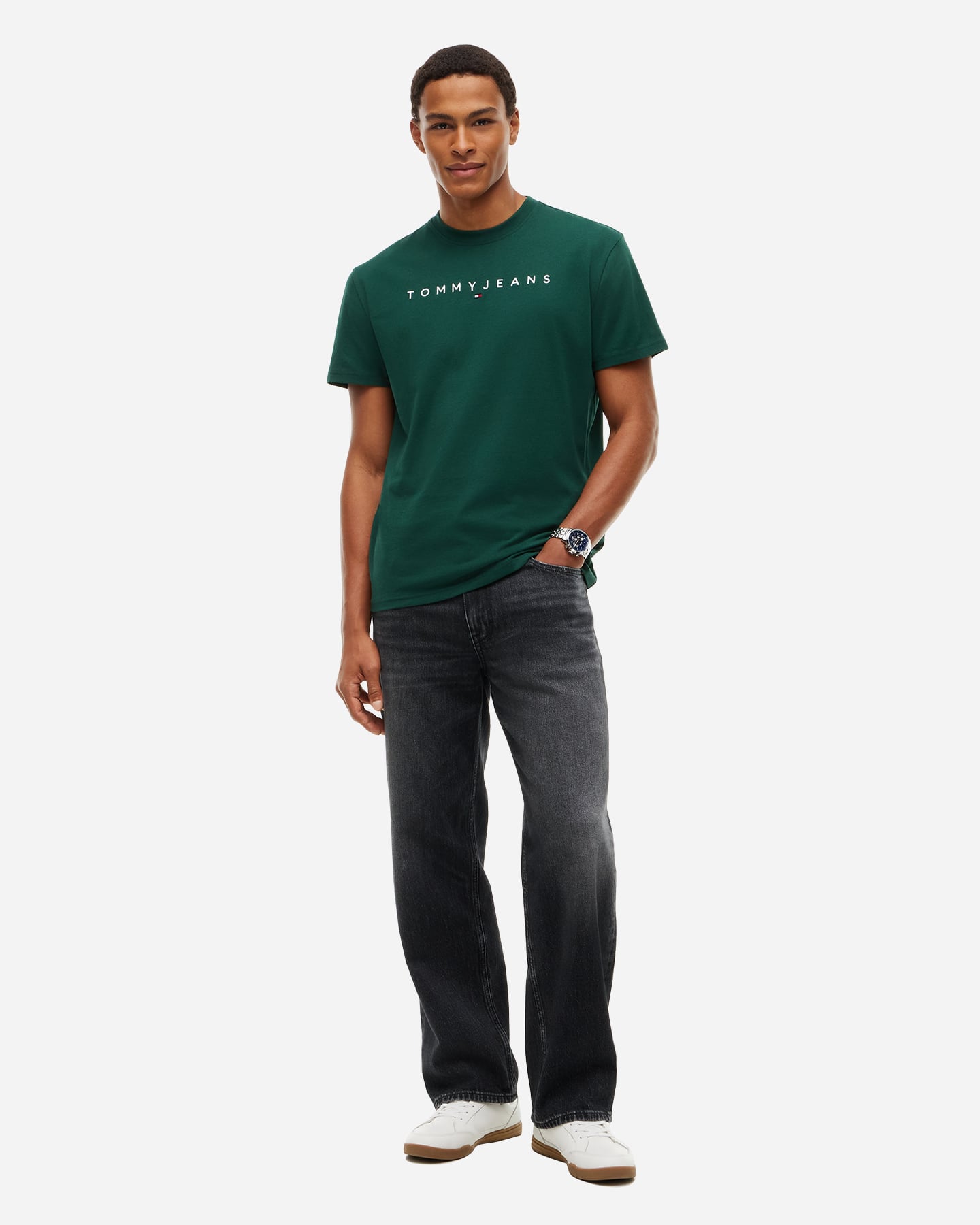T-shirt TOMMY HILFIGER LINEAR LOGO M - Verde - 3 | Cisalfa Sport