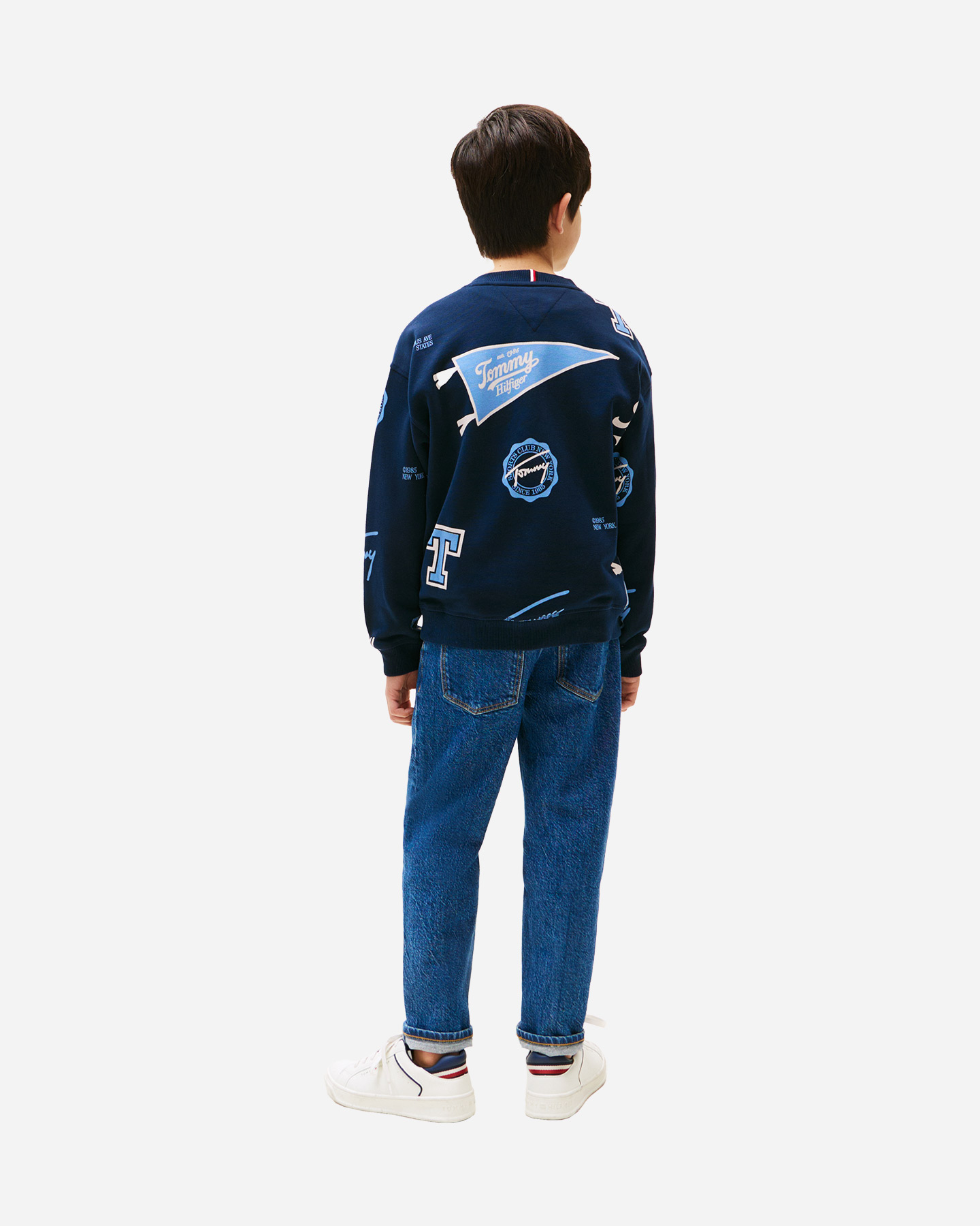 Felpa TOMMY HILFIGER PRINTED JR - Blu Navy - 2 | Cisalfa Sport